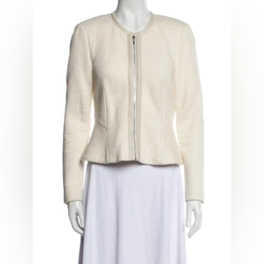 Rebecca Taylor was beige zip up blazer 4 nwt L23-29